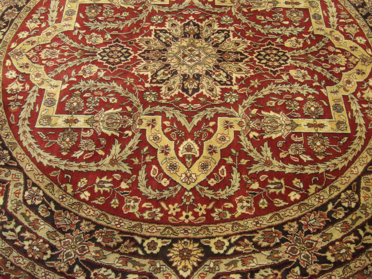 Tabriz rug border detail, black and red