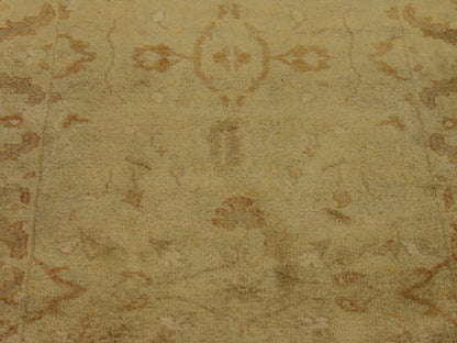 Back of Oushak hand-knotted runner