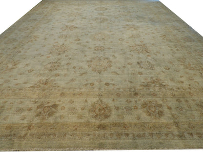 Close-up of wool pile, gray and teal rug