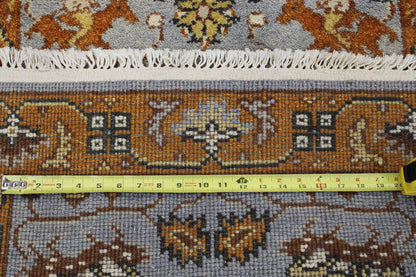 Tribal Indo Heriz rug corner detail