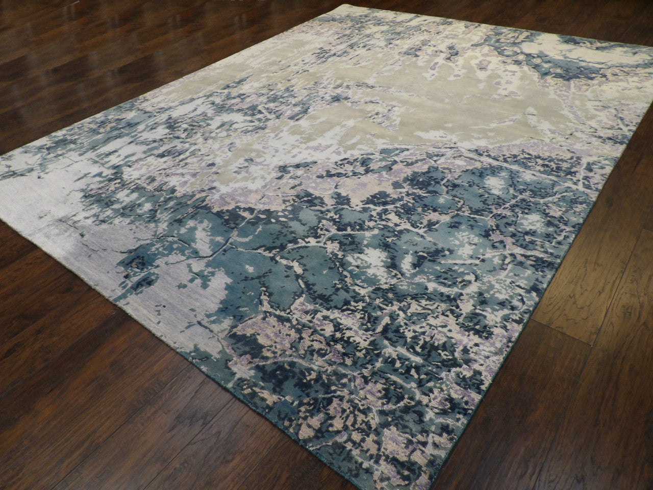Full view of Modern Abstract Ocean Design rug
