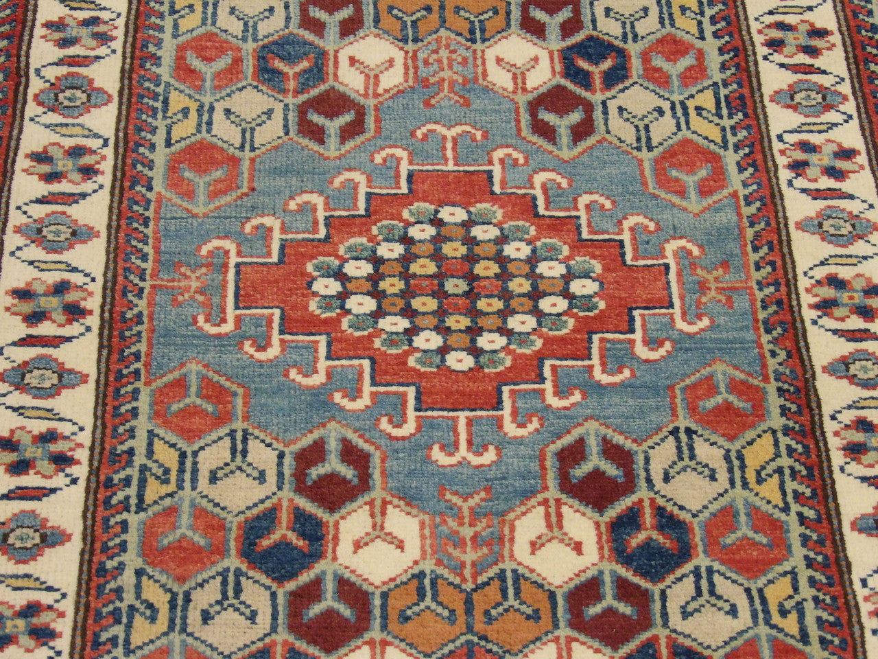 Kazak runner border detail