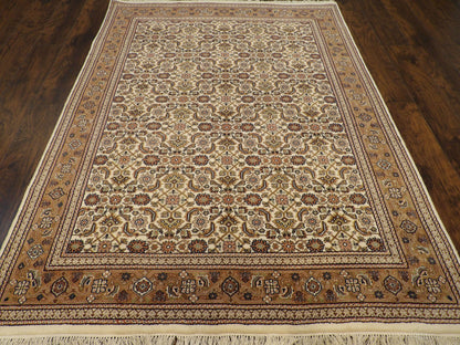 Close-up of wool pile, Brown & Beige rug
