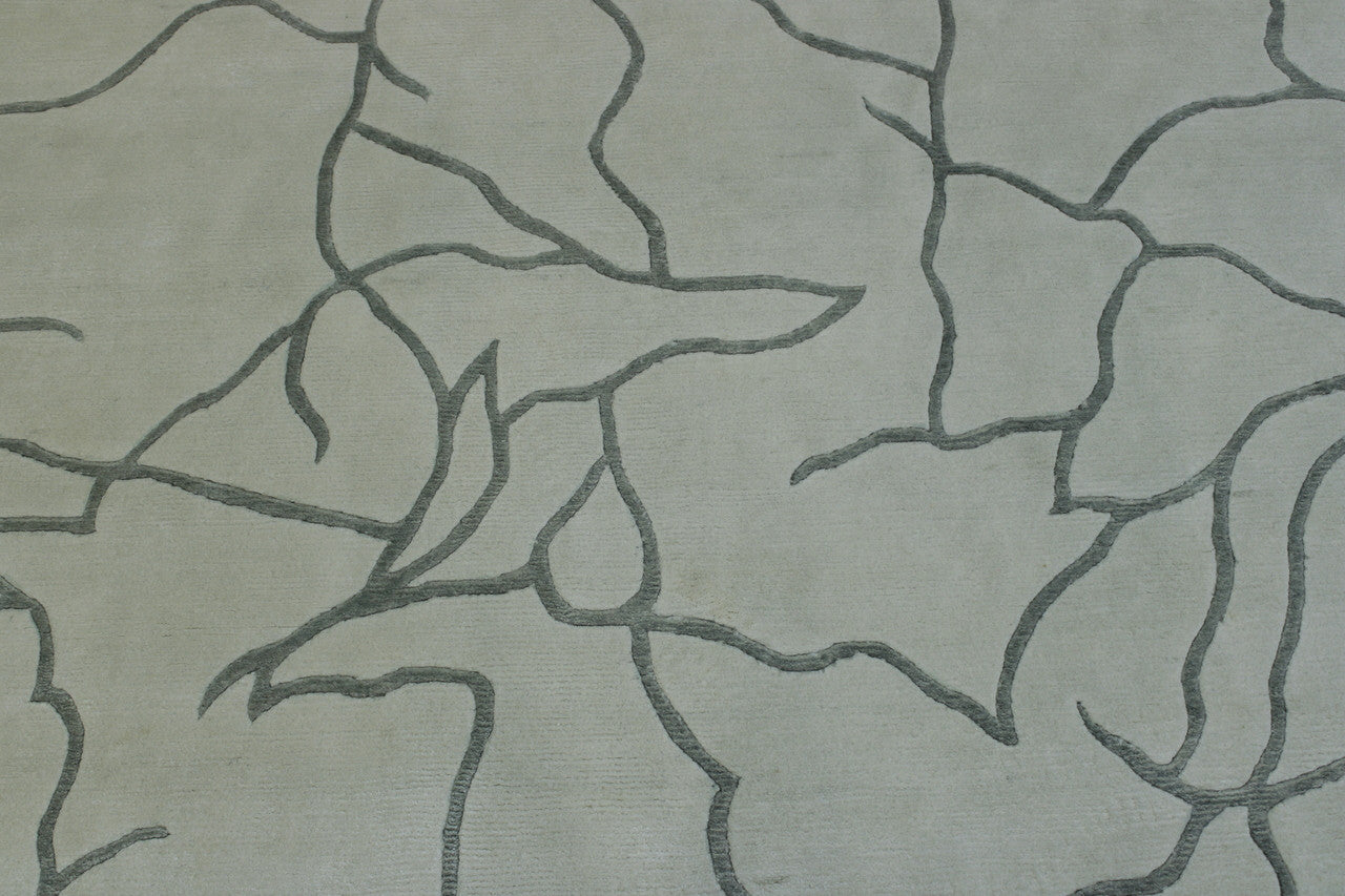 Back of Modern Abstract Design hand-knotted rug