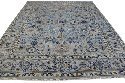 Oushak Colorful Ziegler rug corner detail