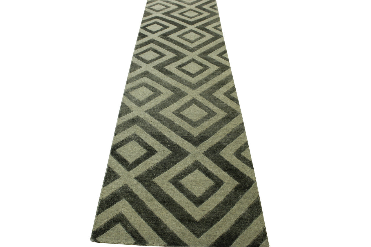 Close-up of wool-silk pile, Gray rug