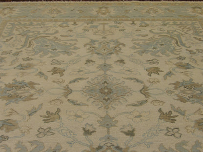 Back of Oushak Chobi Wash hand-knotted rug