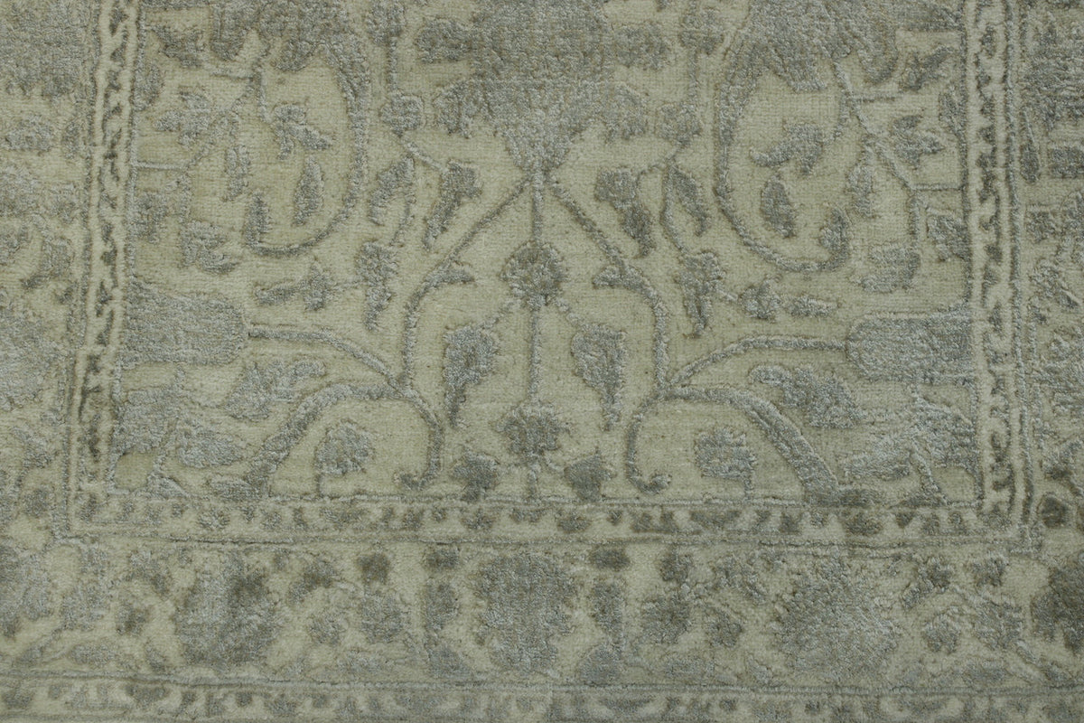 Gray & Beige Traditional Haji Jalili rug in room setting