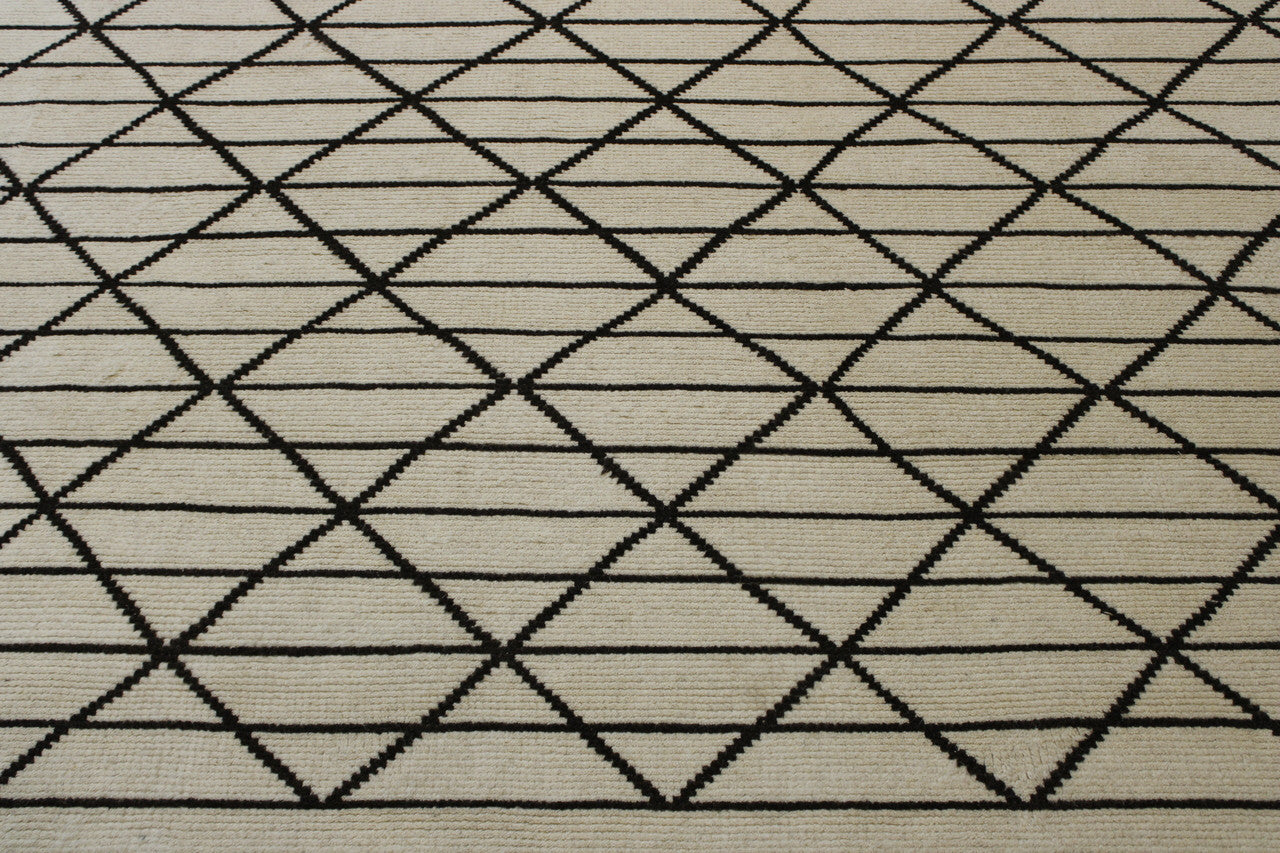 Close-up of wool pile, Brown & Beige rug