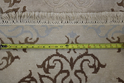 Back of Modern Abusson hand-knotted rug