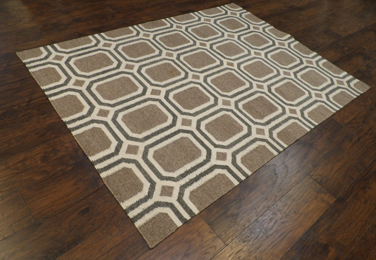 Coastal pattern detail, black rug