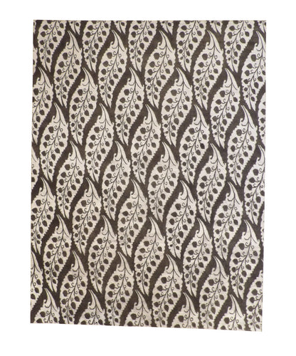 Modern Ikat Design hand-knotted wool-silk rug in Black & Gray, full view