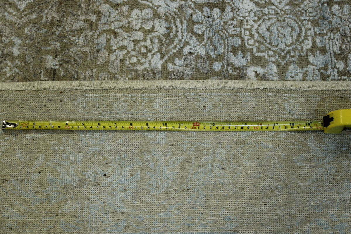 Beige & Purple Transitional Abstract Broken Design rug in room setting