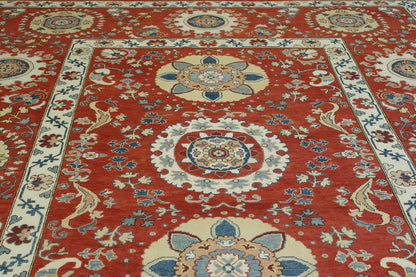 Back of Tribal Suzani hand-knotted rug