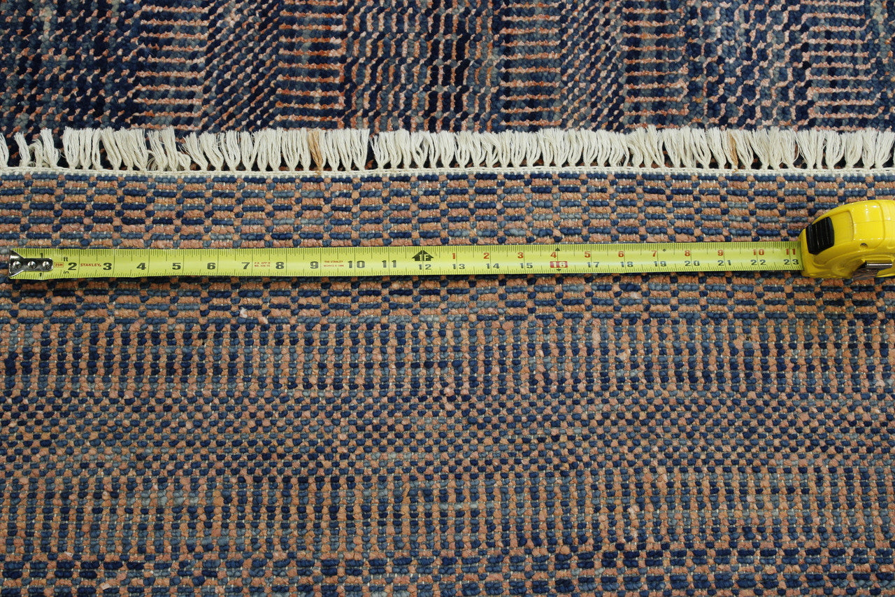 Blue & Purple Modern Grass Design rug in room setting