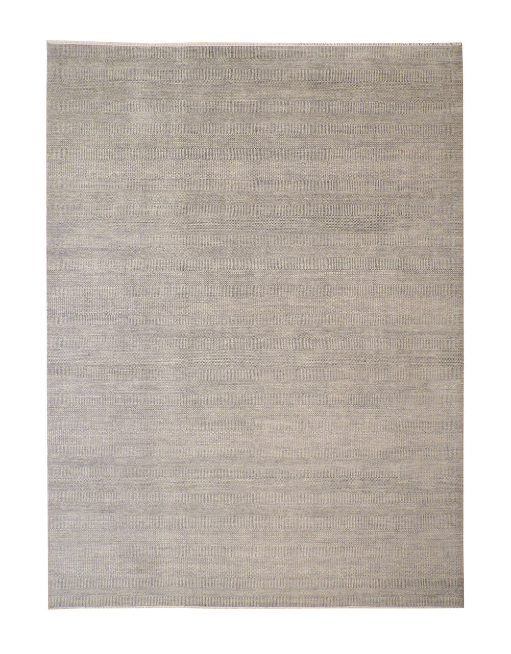Modern Grass Design hand-knotted wool rug in Gray & Beige, full view