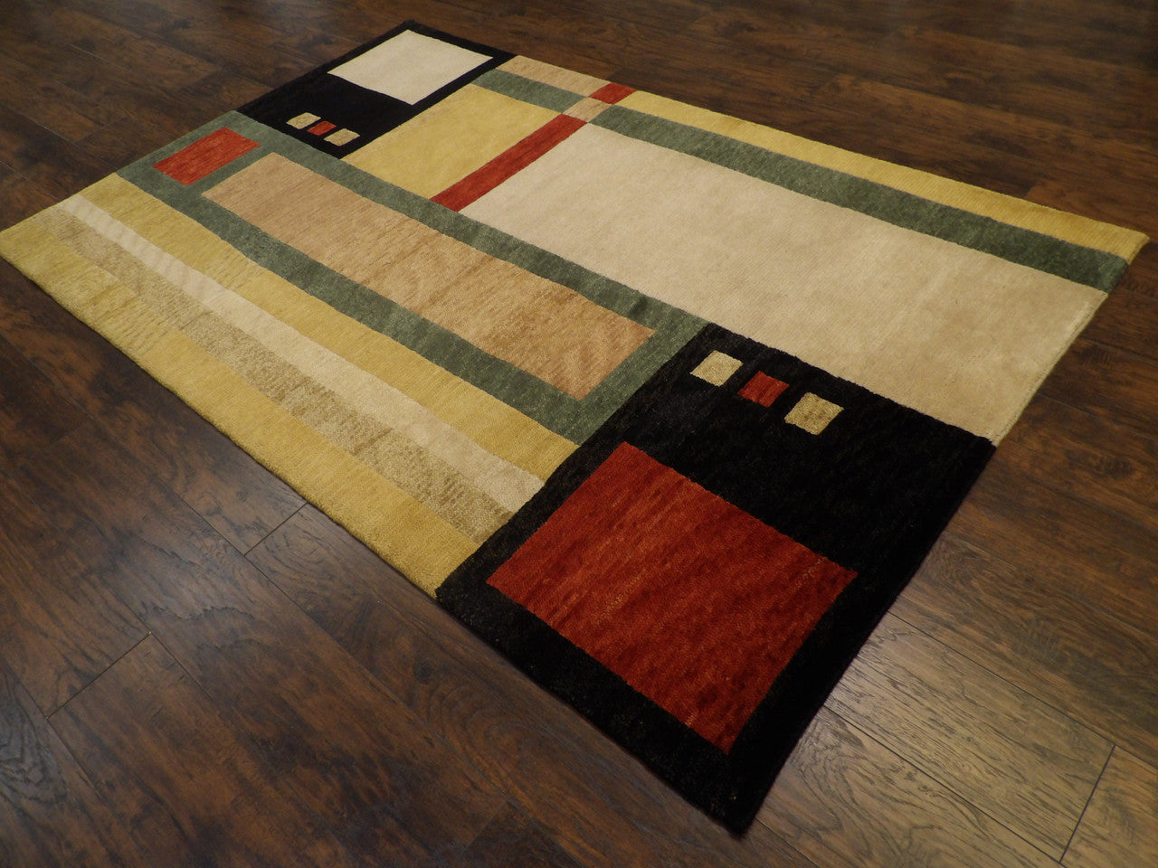 Full view of Modern Carved Geometrical Design rug