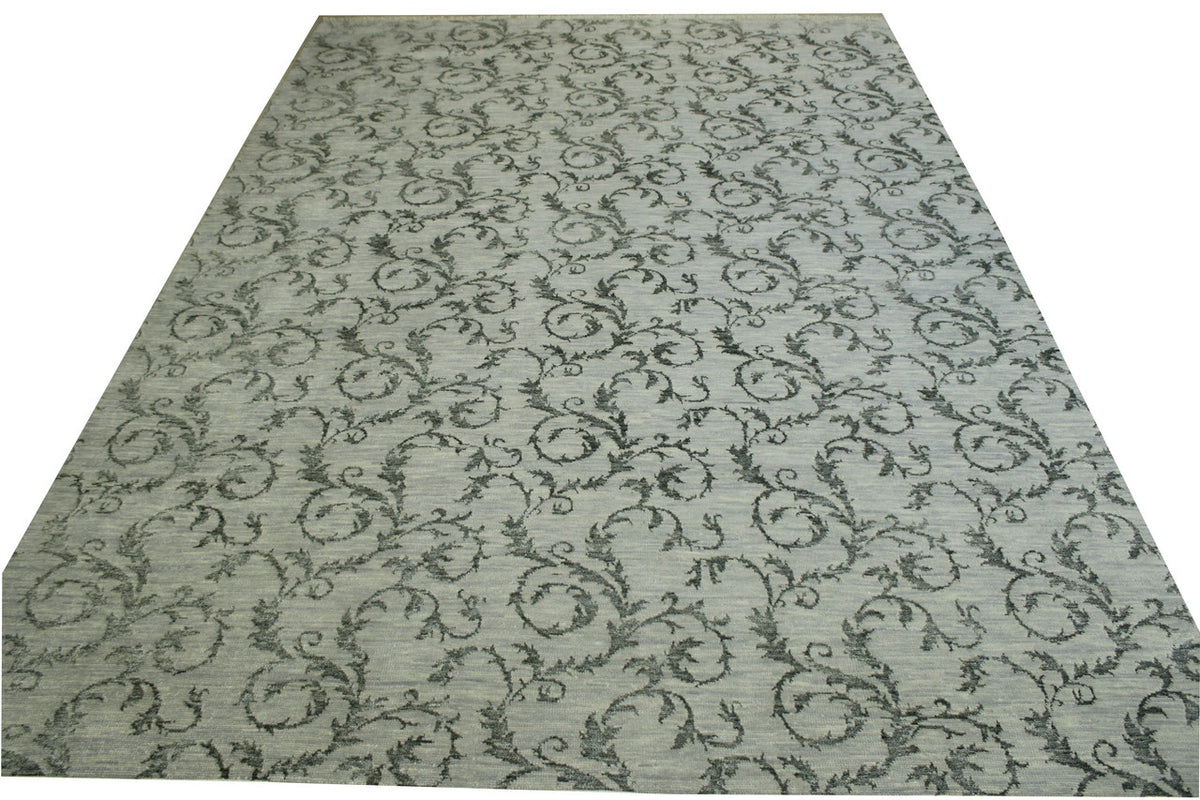 Full view of Transitional Leaf Design rug
