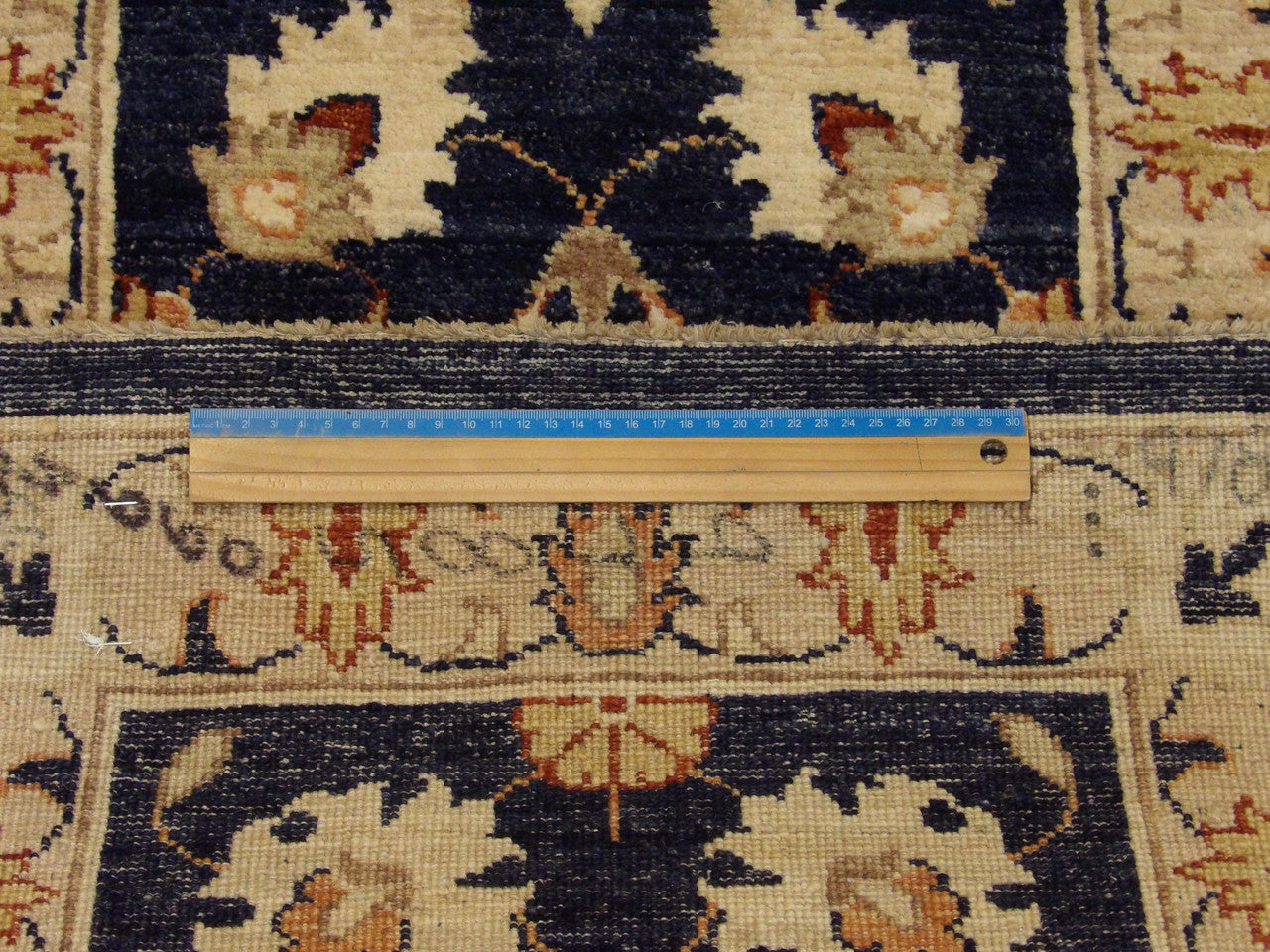 Full view of Oushak Chobie hand-knotted runner