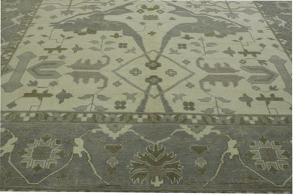 Back of Oushak Ziegler hand-knotted rug