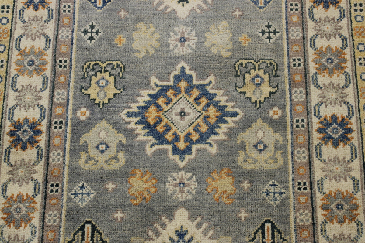 Back of Tribal Super Kazak hand-knotted rug