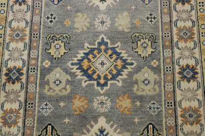 Back of Tribal Super Kazak hand-knotted rug