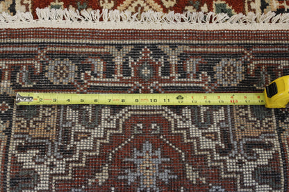 Tribal Indo Heriz rug corner detail