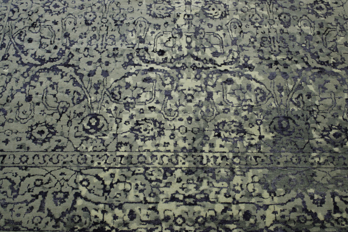 Transitional Abstract Broken Design rug border detail