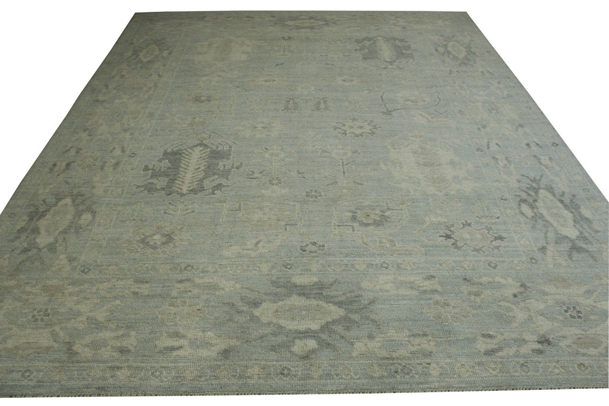 Oushak Wash Chobi rug corner detail