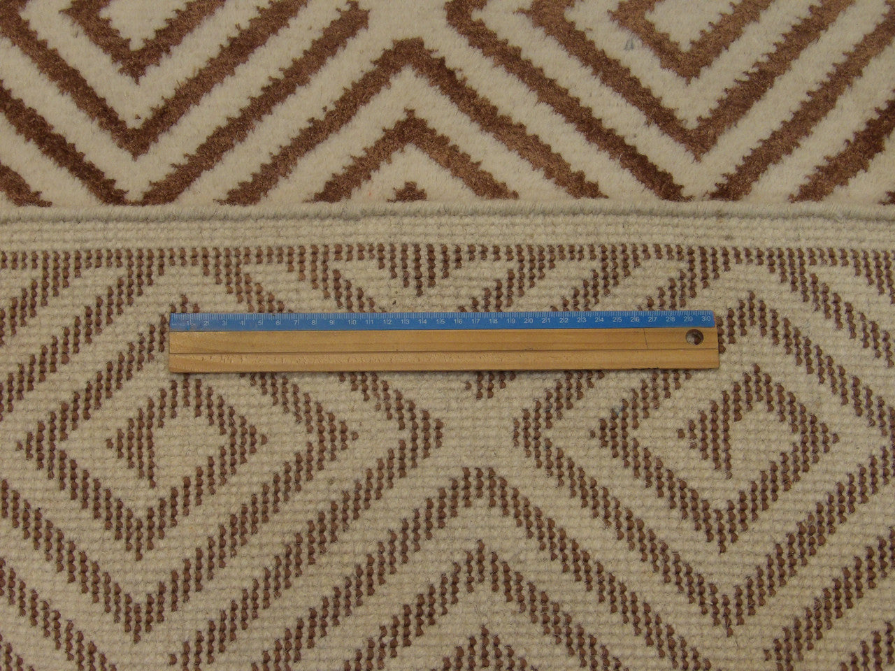 Brown & Beige Transitional Moroccan Floral Diamond Design rug in room setting