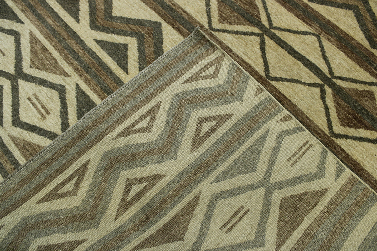 Back of Tribal Moroccan Design hand-knotted rug