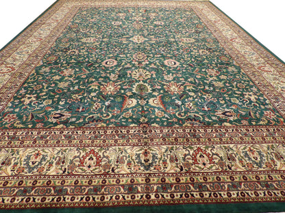 Close-up of fine knot density, Persian Kashan rug