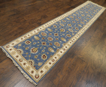 Kashan Traditional hand-knotted wool runner in Beige, 2'6" x 13'7", SKU W1163