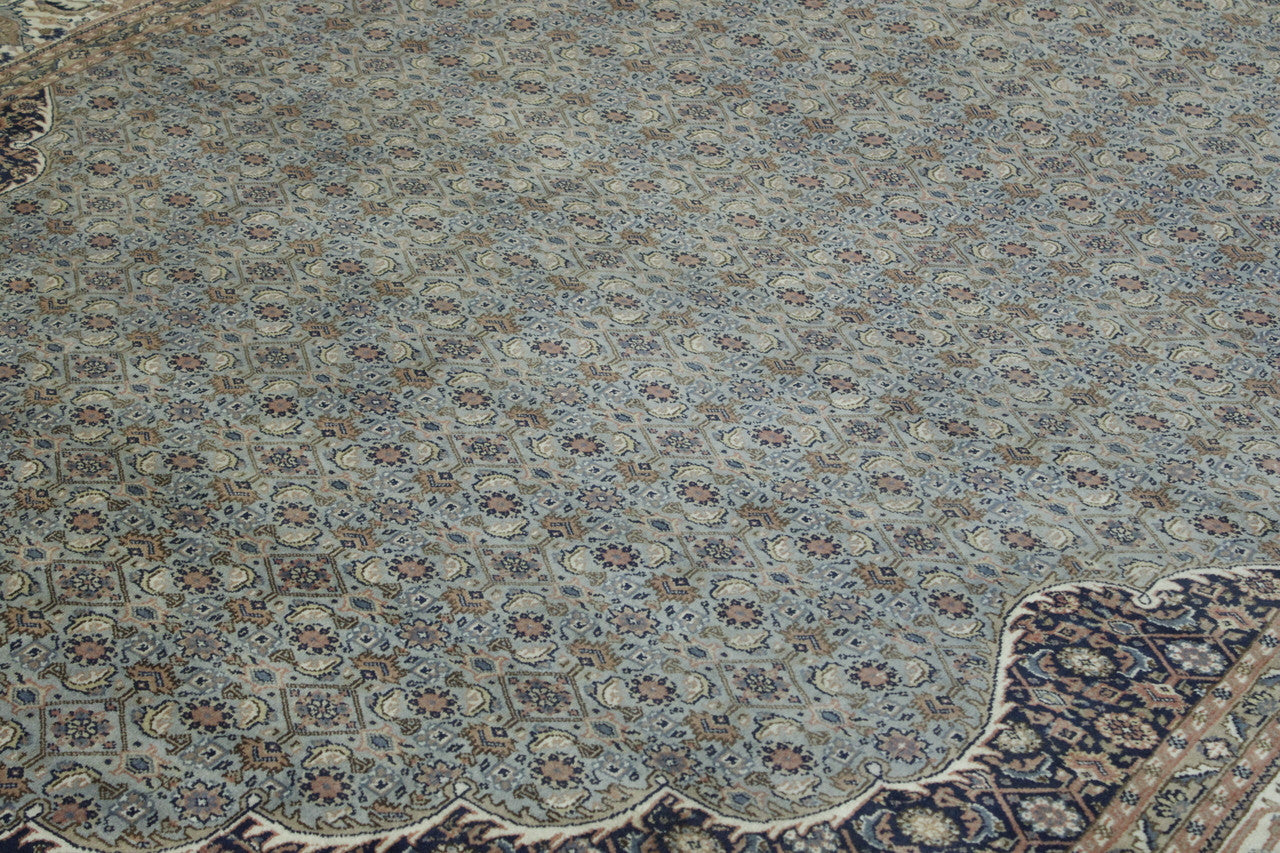 Back of Traditional Fine Mir hand-knotted rug