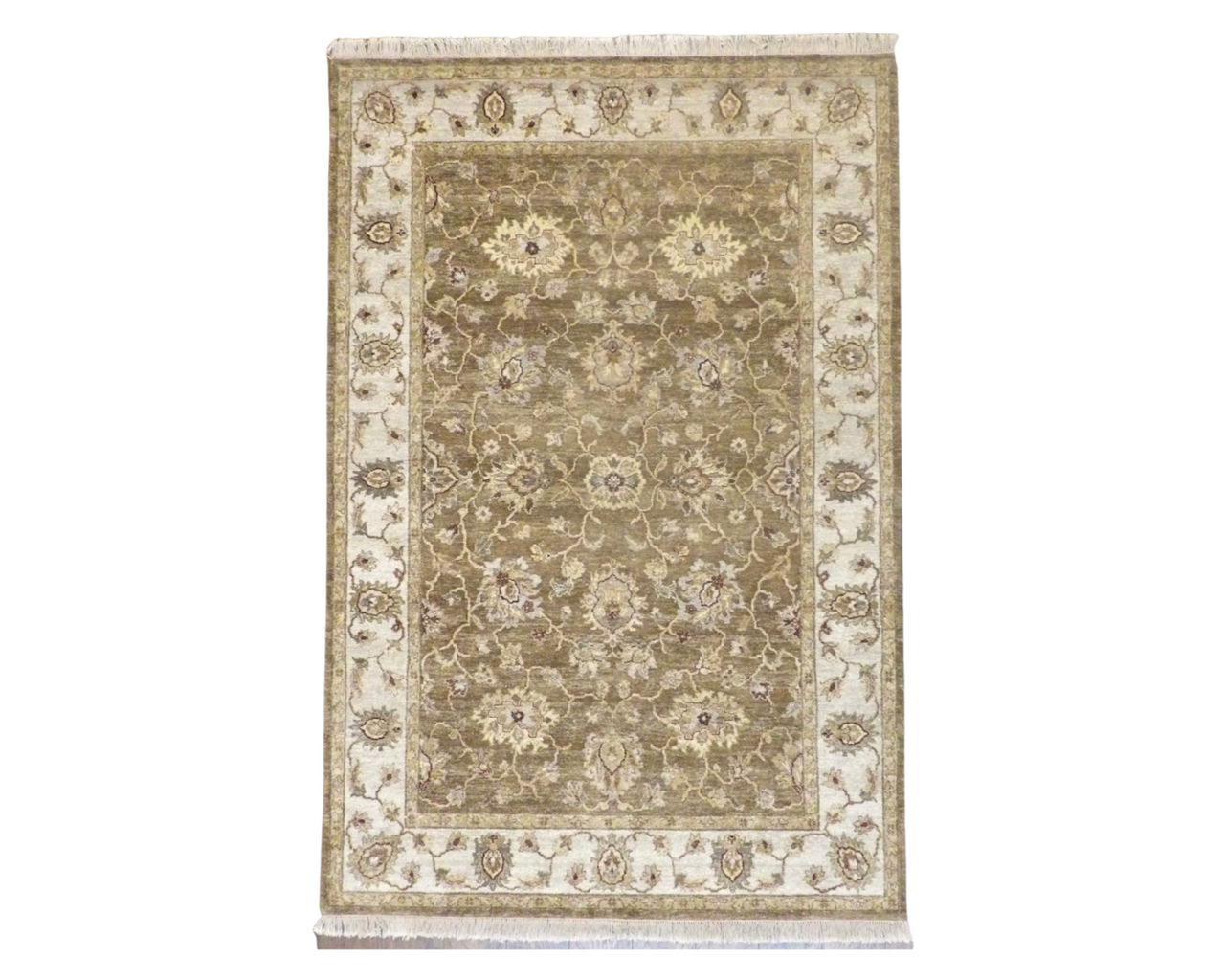 Chobie Oushak / Peshawar hand-knotted wool rug in Brown, 5'11" x 8'11", SKU W895