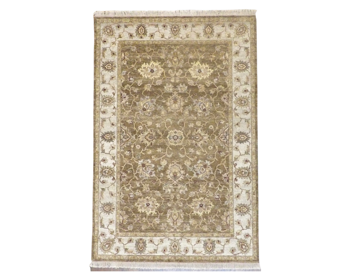 Chobie Oushak / Peshawar hand-knotted wool rug in Brown, 5'11" x 8'11", SKU W895