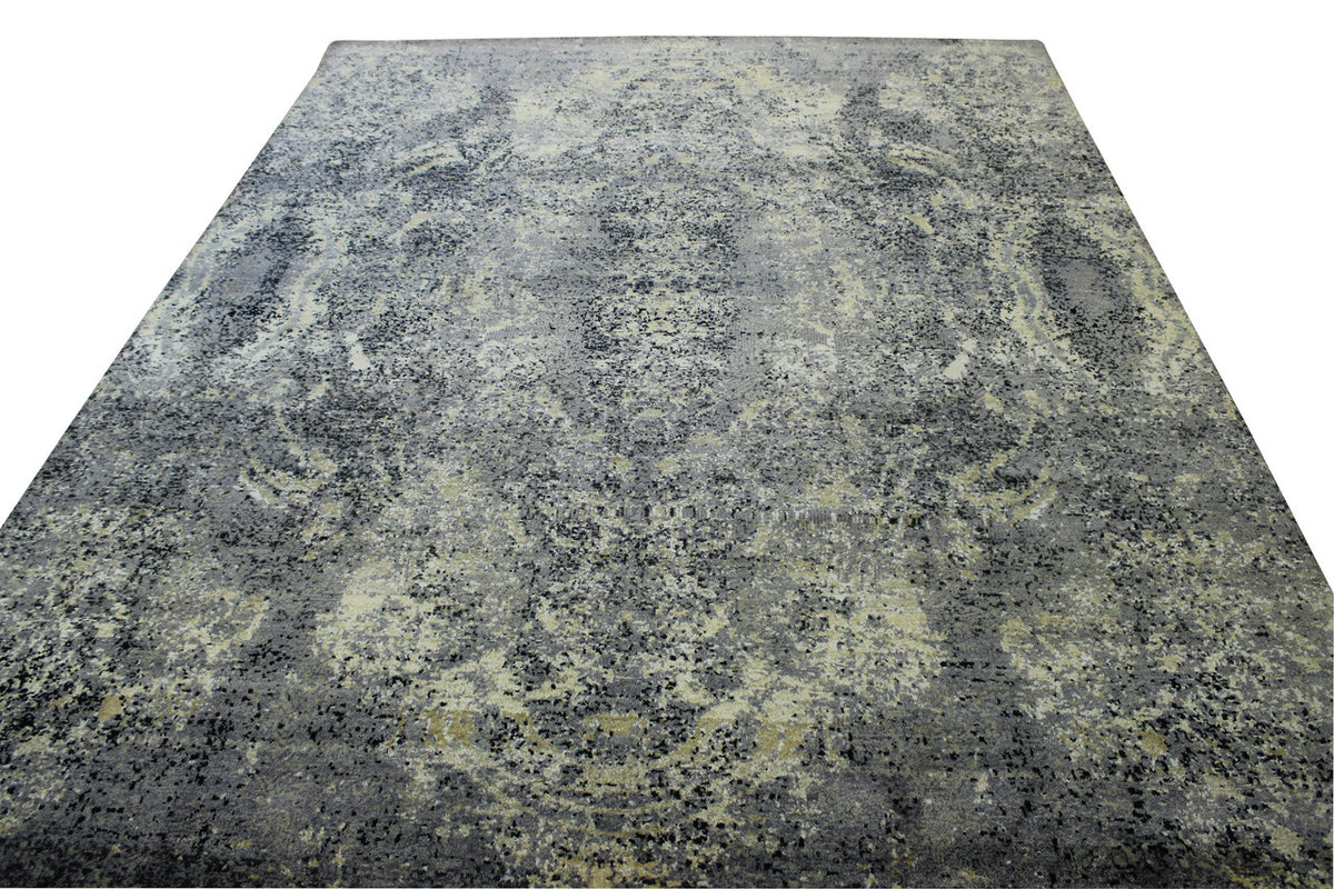 Close-up of wool pile, Blue & Multi-Color rug