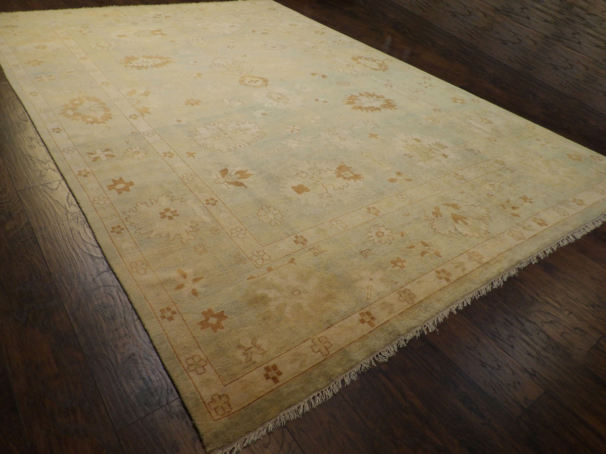 Full view of oversized Oushak rug