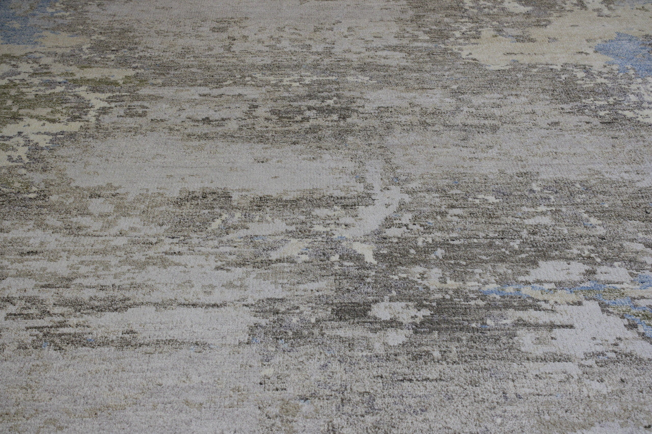 Modern Abstract Distress Design rug corner detail
