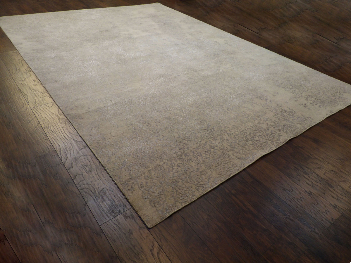 Full view of modern abstract gray rug