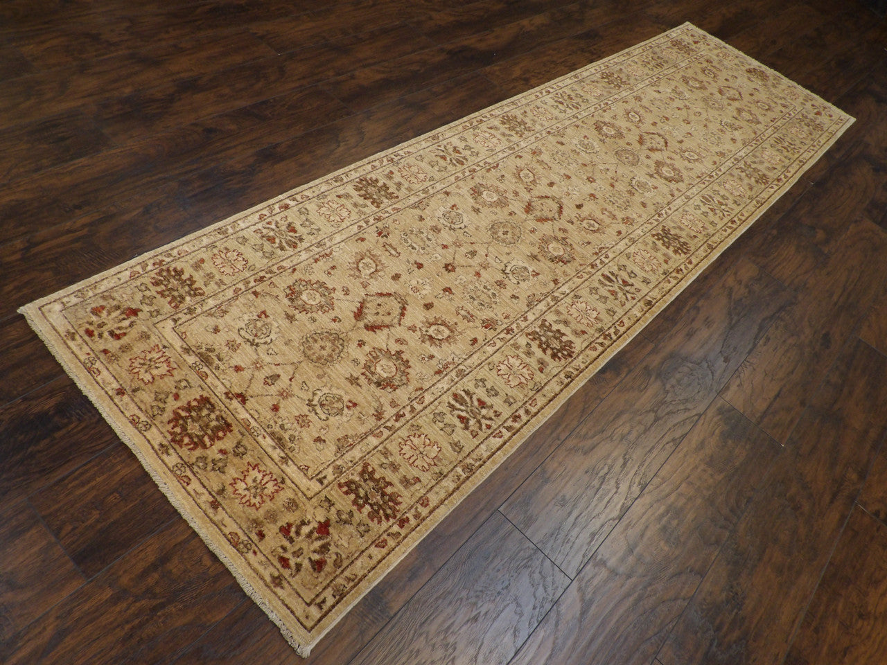 Oushak pattern detail, natural dye runner