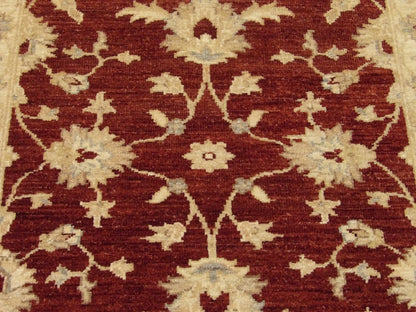 Back of Oushak hand-knotted rug