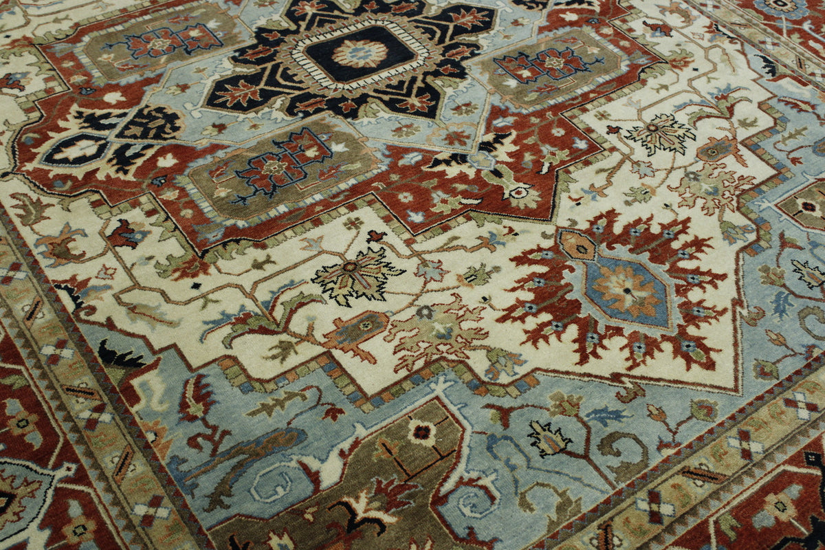 Traditional Fine Sherapi rug border detail