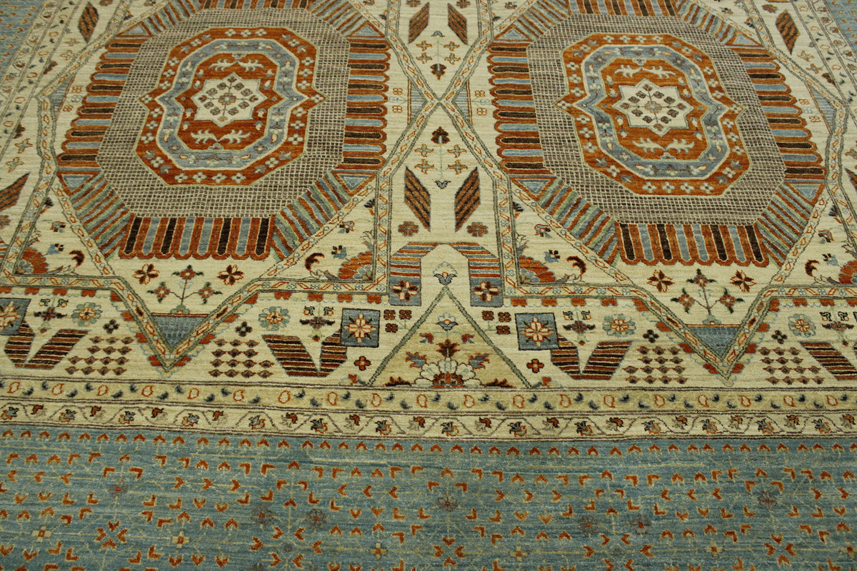 Tribal Vegetable Dye Mamluk rug corner detail