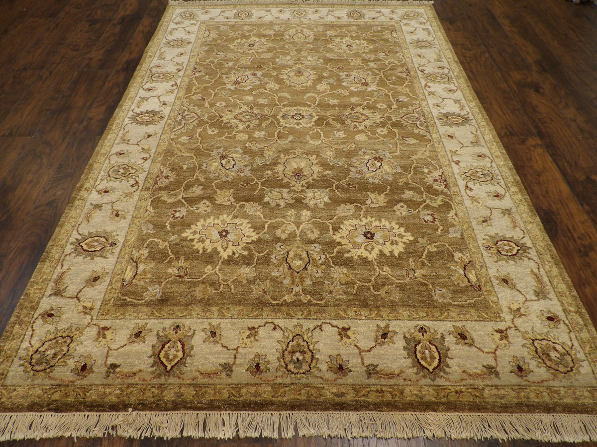 Chobie Oushak / Peshawar hand-knotted wool rug in Brown, 5'11" x 8'11", SKU W895