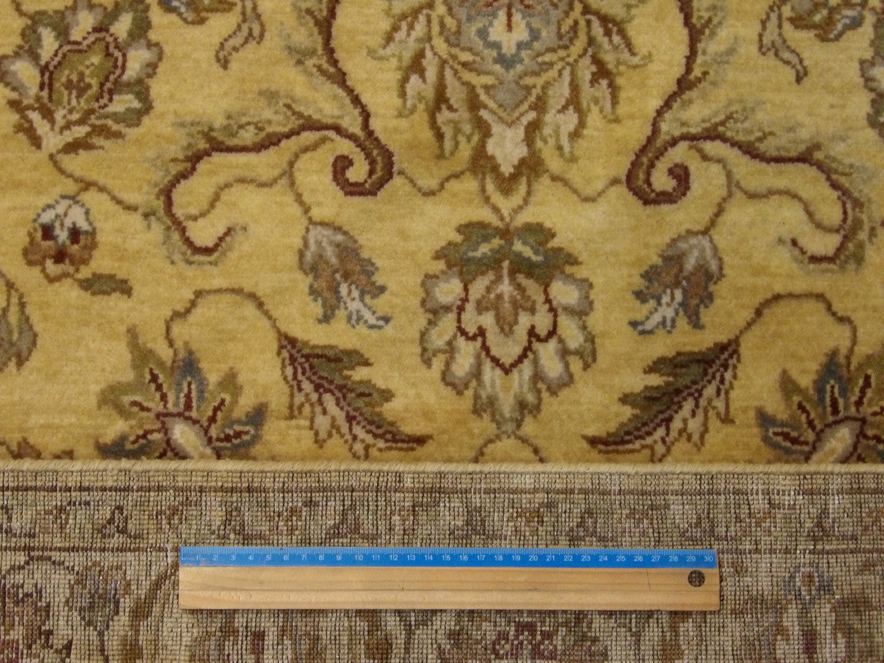 Gold Fine Persian Kashan Tie Dye rug in room setting