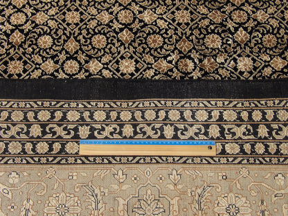 Black and beige Herati Mir rug in room setting