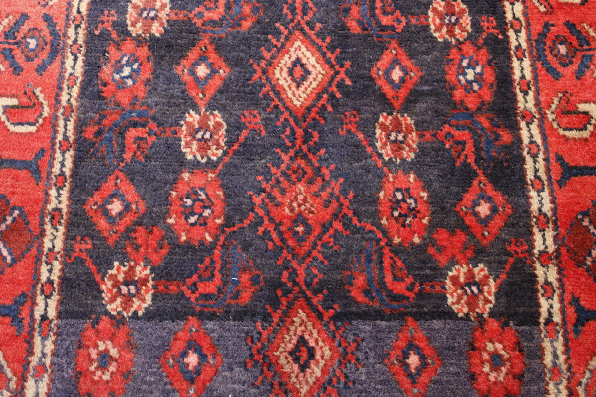 Close-up of wool pile, Blue rug
