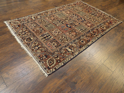 Bakhtiyari garden panel motif detail, antique rug