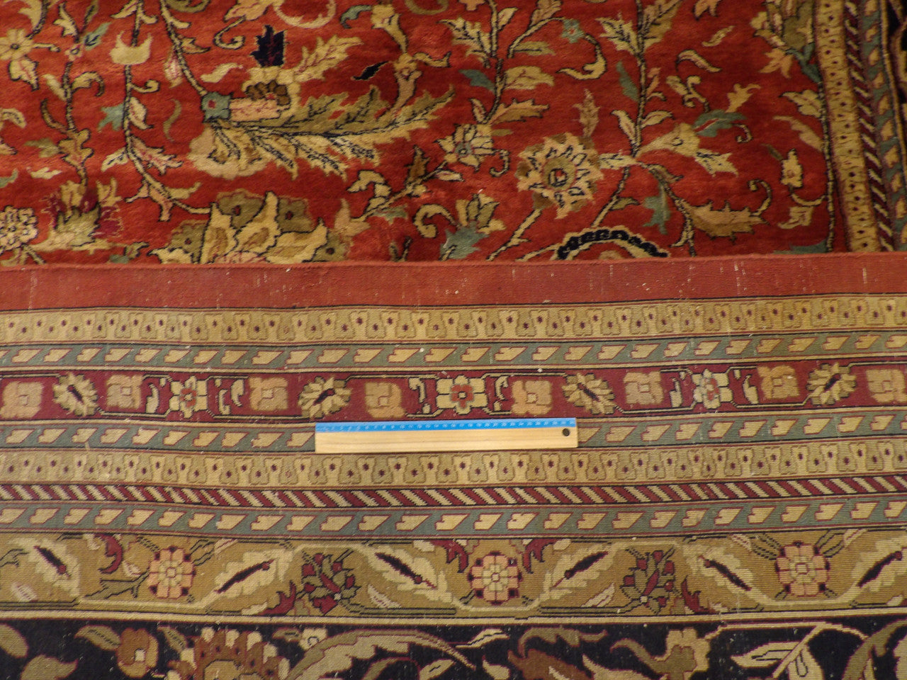 Full room view of palatial Persian Farhan hand-knotted rug